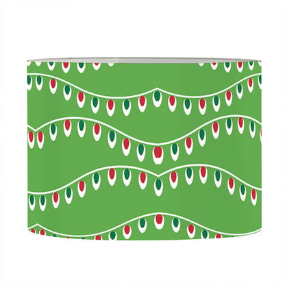 Merry Christmas Lights Pattern Print Drum Lamp Shade