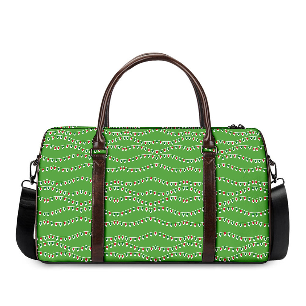 Merry Christmas Lights Pattern Print Duffle Bag