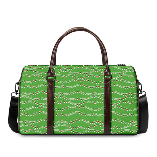 Merry Christmas Lights Pattern Print Duffle Bag