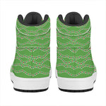 Merry Christmas Lights Pattern Print High Top Leather Sneakers