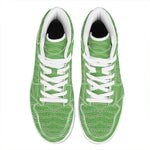 Merry Christmas Lights Pattern Print High Top Leather Sneakers