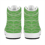 Merry Christmas Lights Pattern Print High Top Leather Sneakers