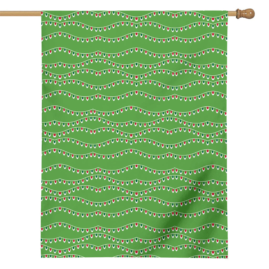 Merry Christmas Lights Pattern Print House Flag