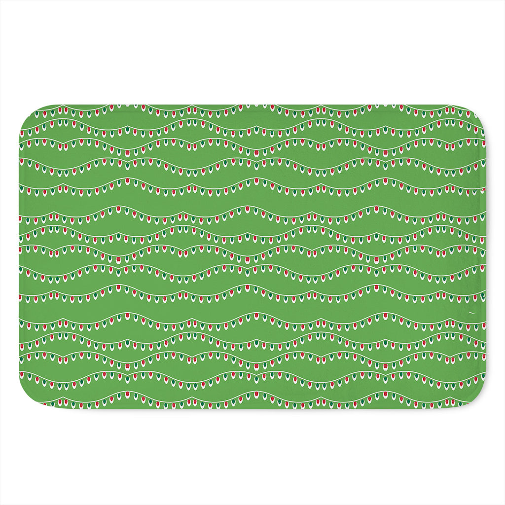 Merry Christmas Lights Pattern Print Indoor Door Mat