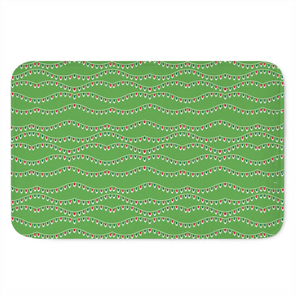 Merry Christmas Lights Pattern Print Indoor Door Mat