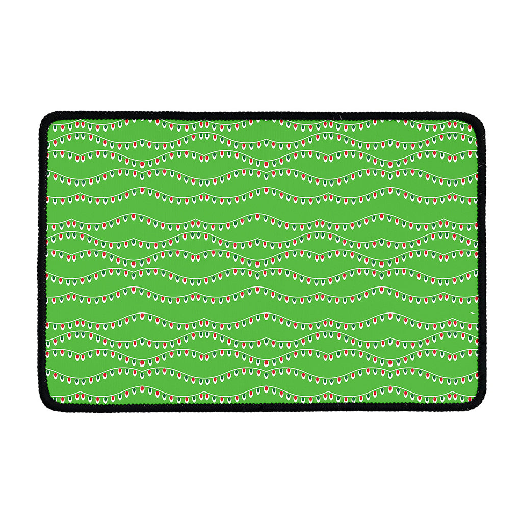 Merry Christmas Lights Pattern Print Kitchen Mat