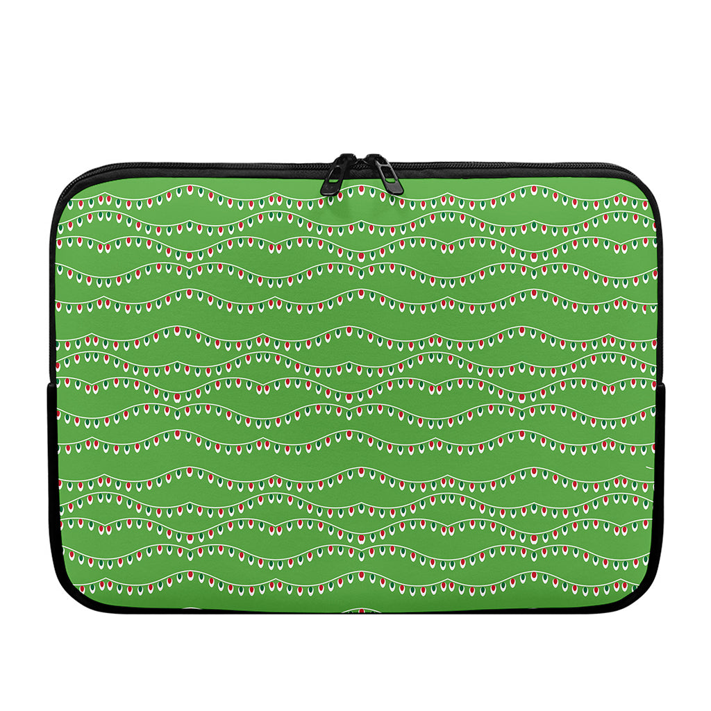 Merry Christmas Lights Pattern Print Laptop Sleeve