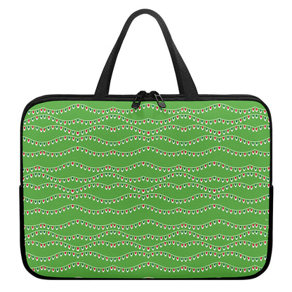 Merry Christmas Lights Pattern Print Laptop Sleeve With Handle