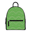 Merry Christmas Lights Pattern Print Leather Backpack