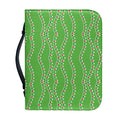 Merry Christmas Lights Pattern Print Leather Bible Cover