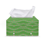Merry Christmas Lights Pattern Print Leather Tissue Box Cover