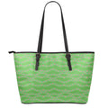 Merry Christmas Lights Pattern Print Leather Tote Bag With Zipper