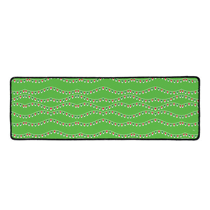 Merry Christmas Lights Pattern Print Long Kitchen Mat