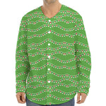 Merry Christmas Lights Pattern Print Long Sleeve Baseball Jersey
