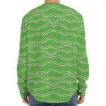 Merry Christmas Lights Pattern Print Long Sleeve Baseball Jersey