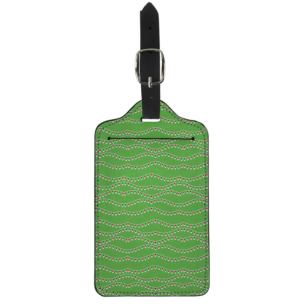 Merry Christmas Lights Pattern Print Luggage Tag