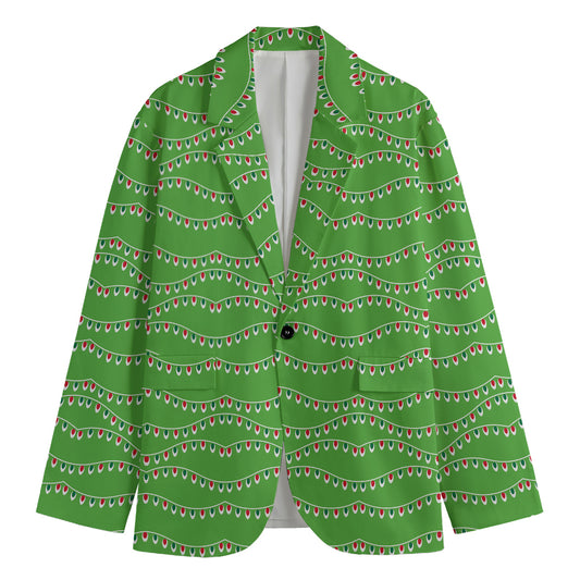 Merry Christmas Lights Pattern Print Men's Blazer
