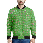 Merry Christmas Lights Pattern Print Men's Bomber Jacket