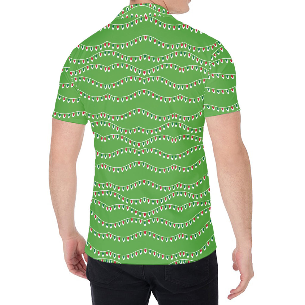 Merry Christmas Lights Pattern Print Men's Shirt