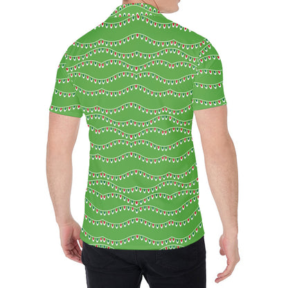 Merry Christmas Lights Pattern Print Men's Shirt