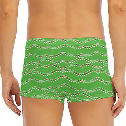 Merry Christmas Lights Pattern Print Men's Short Boxer Briefs