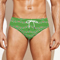 Merry Christmas Lights Pattern Print Men's Swim Briefs