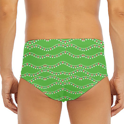 Merry Christmas Lights Pattern Print Men's Triangle Swim Briefs
