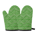Merry Christmas Lights Pattern Print Oven Mitts