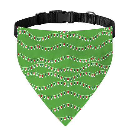Merry Christmas Lights Pattern Print Over The Collar Dog Bandana