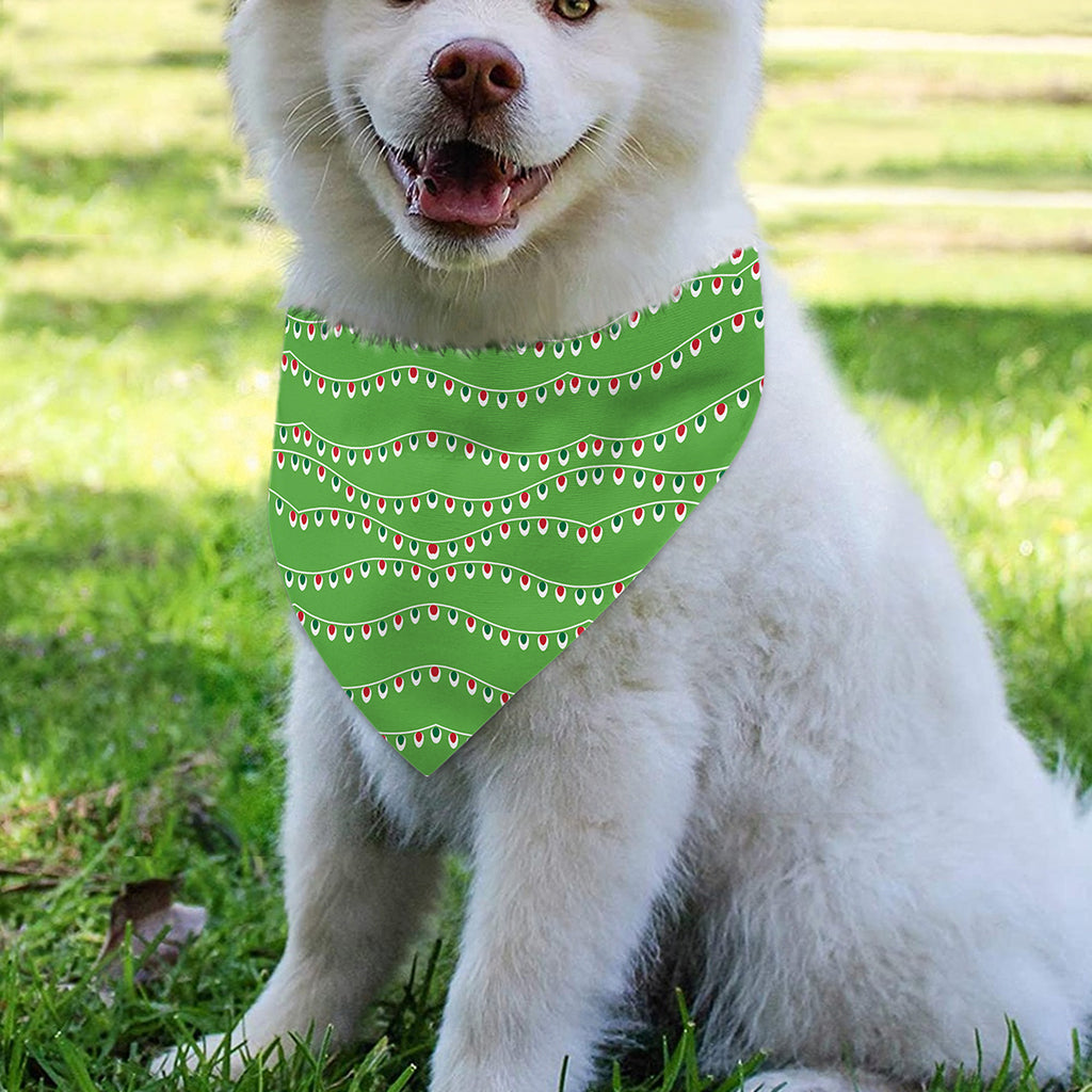 Merry Christmas Lights Pattern Print Over The Collar Dog Bandana