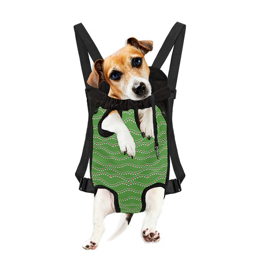 Merry Christmas Lights Pattern Print Pet Carrier Backpack