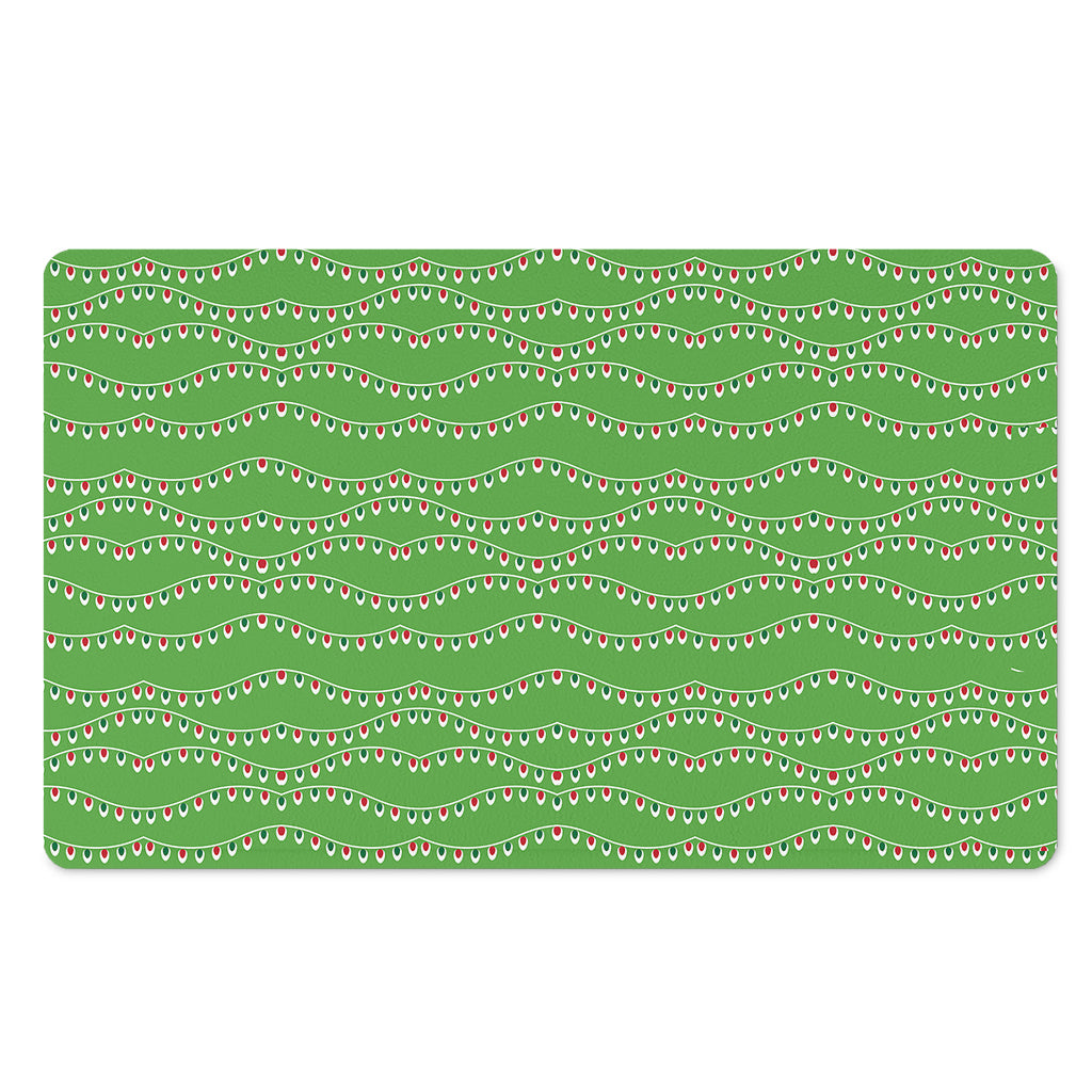 Merry Christmas Lights Pattern Print Polyester Doormat