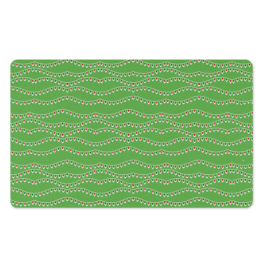 Merry Christmas Lights Pattern Print Polyester Doormat