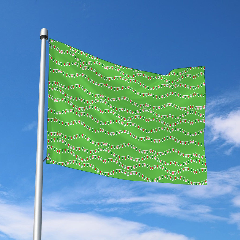 Merry Christmas Lights Pattern Print Polyester Flag