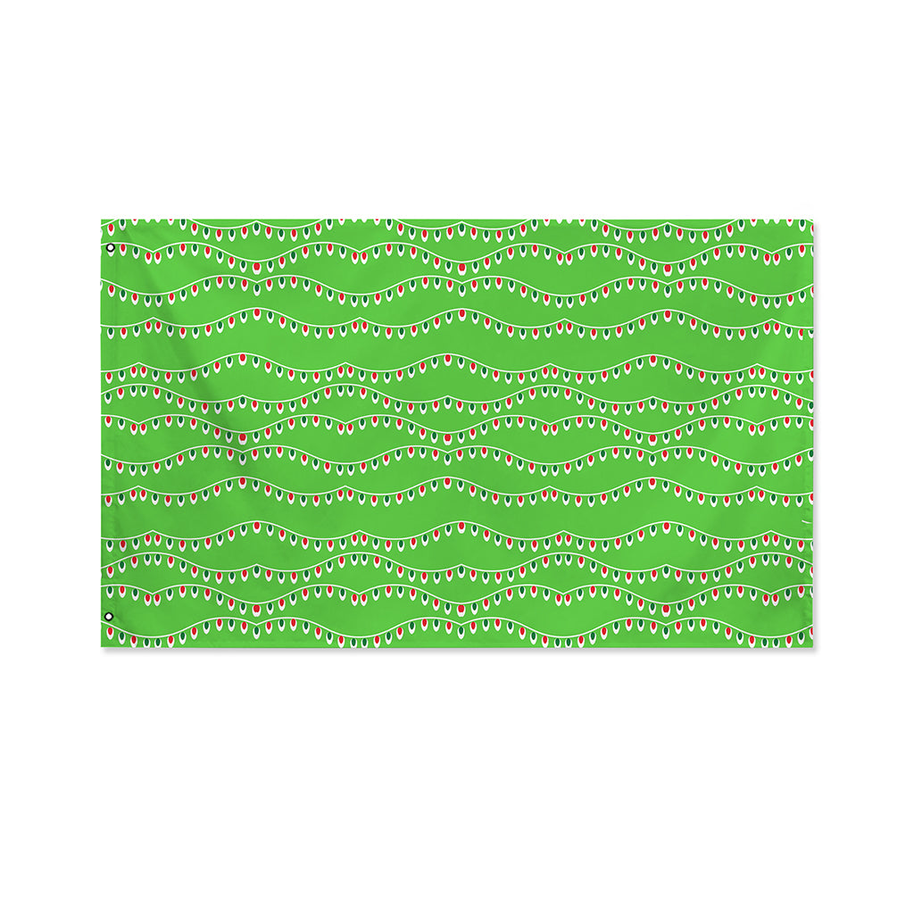 Merry Christmas Lights Pattern Print Polyester Flag