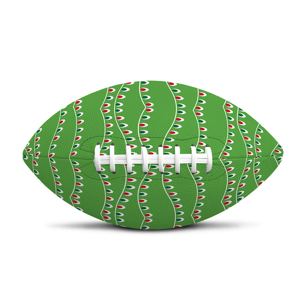 Merry Christmas Lights Pattern Print Rugby Ball