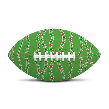 Merry Christmas Lights Pattern Print Rugby Ball