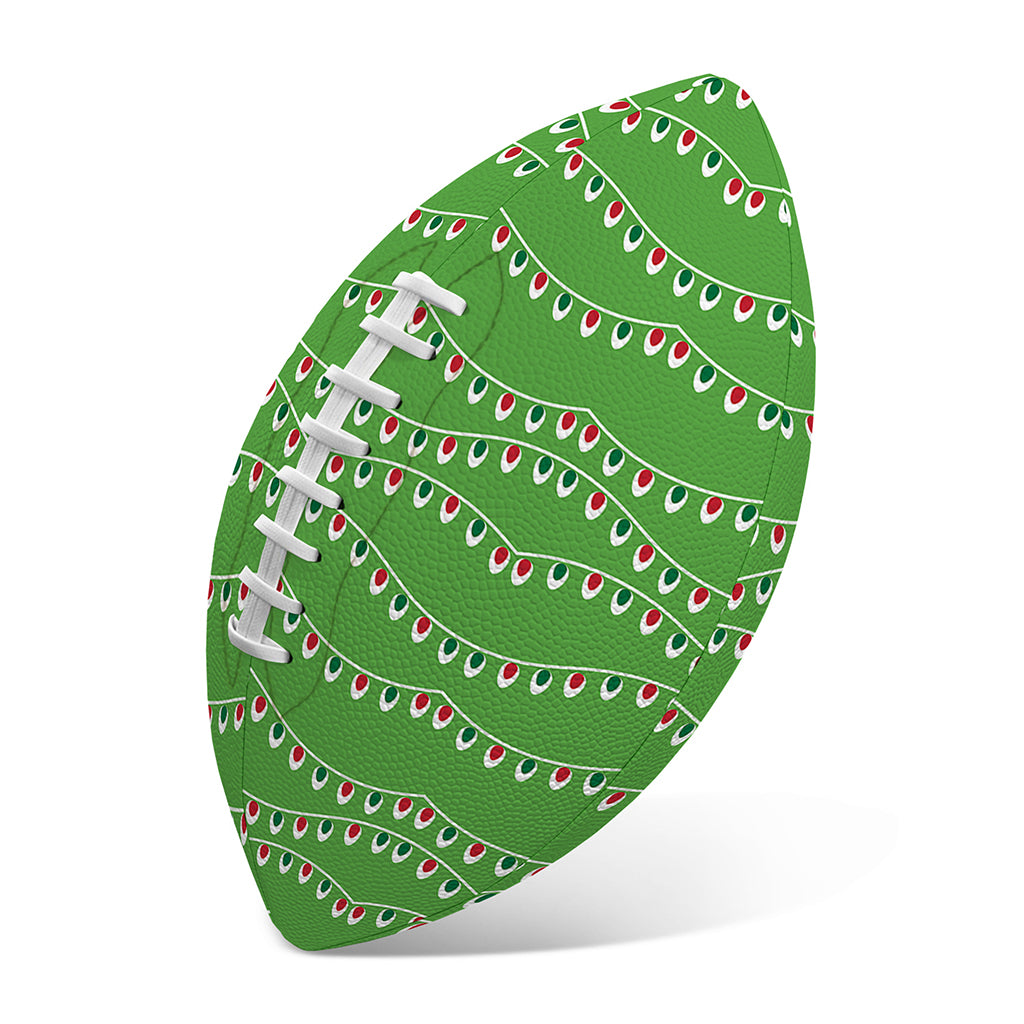 Merry Christmas Lights Pattern Print Rugby Ball