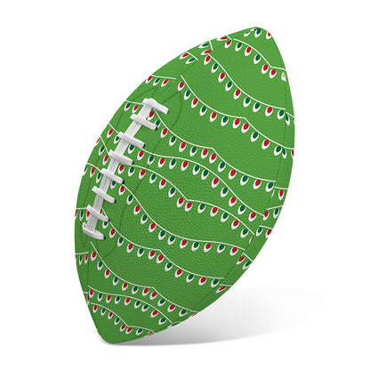 Merry Christmas Lights Pattern Print Rugby Ball