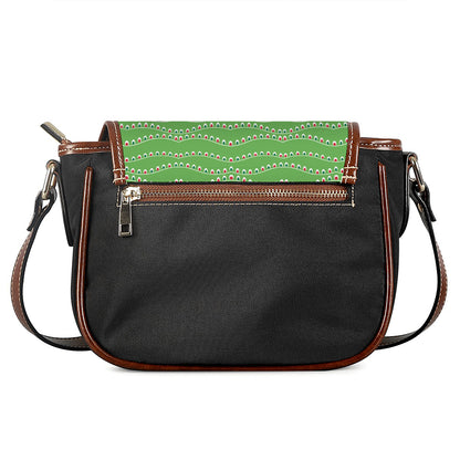 Merry Christmas Lights Pattern Print Saddle Bag