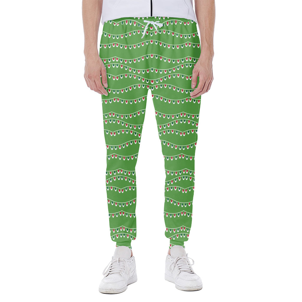 Merry Christmas Lights Pattern Print Scuba Joggers