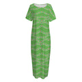 Merry Christmas Lights Pattern Print Short Sleeve Long Nightdress