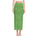 Merry Christmas Lights Pattern Print Side Slit Maxi Skirt