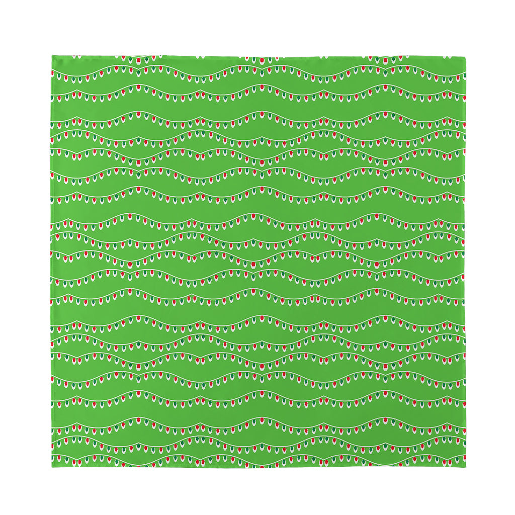Merry Christmas Lights Pattern Print Silk Bandana