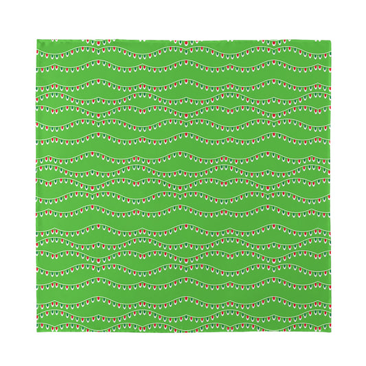 Merry Christmas Lights Pattern Print Silk Bandana