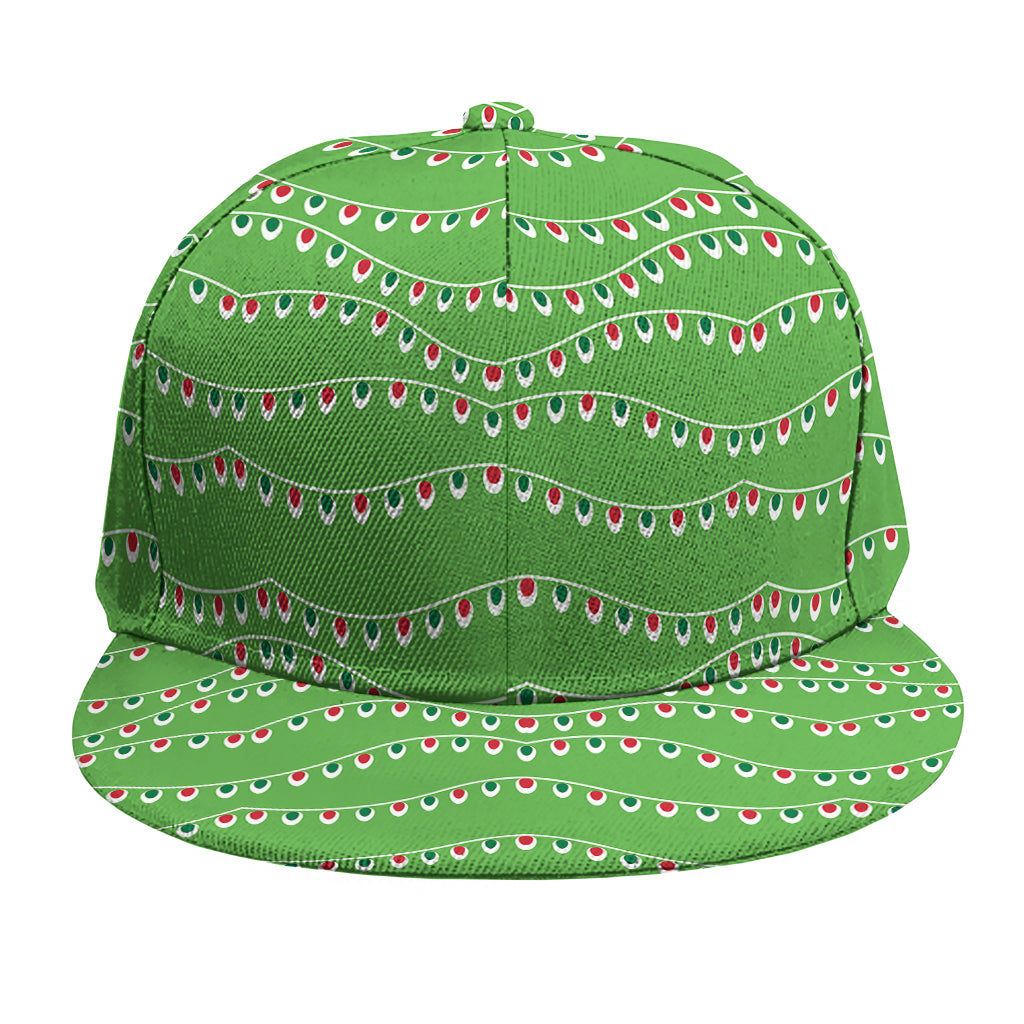 Merry Christmas Lights Pattern Print Snapback Cap