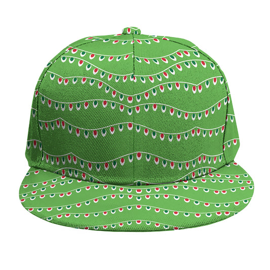 Merry Christmas Lights Pattern Print Snapback Cap