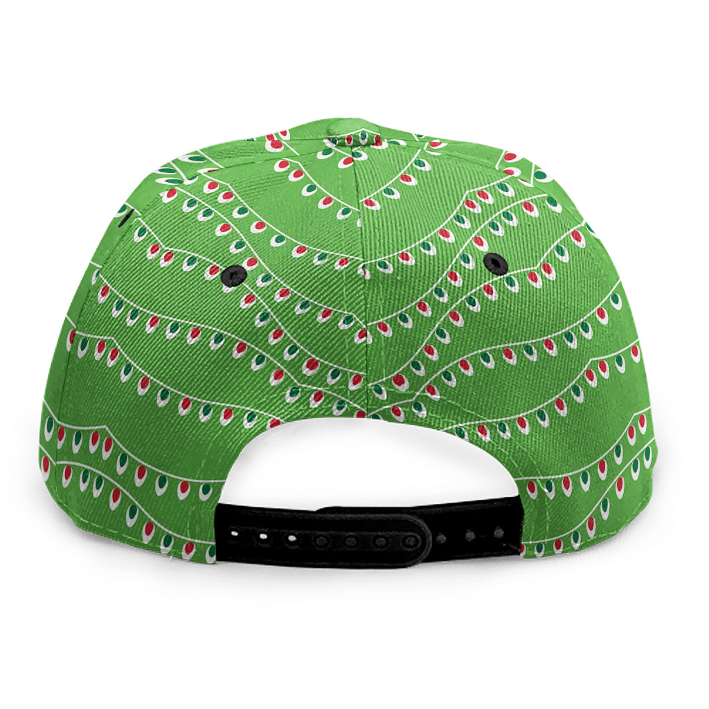 Merry Christmas Lights Pattern Print Snapback Cap
