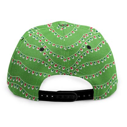 Merry Christmas Lights Pattern Print Snapback Cap