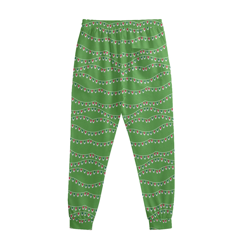 Merry Christmas Lights Pattern Print Sweatpants
